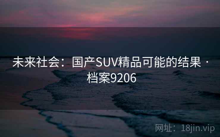 未来社会：国产SUV精品可能的结果 · 档案9206
